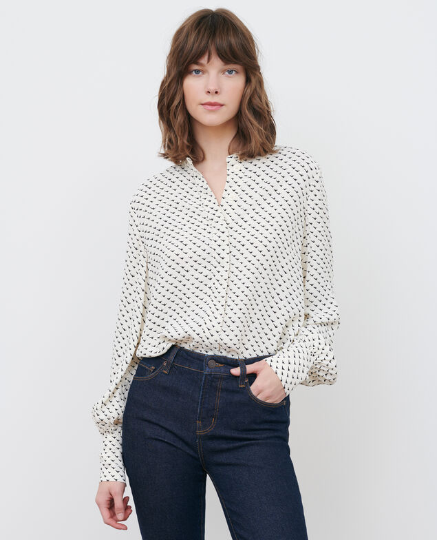 Blusa estampada Birdy ivoire