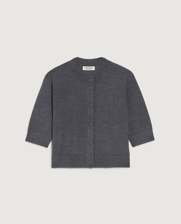 Cárdigan de lana merino y seda K071 rabbit gray