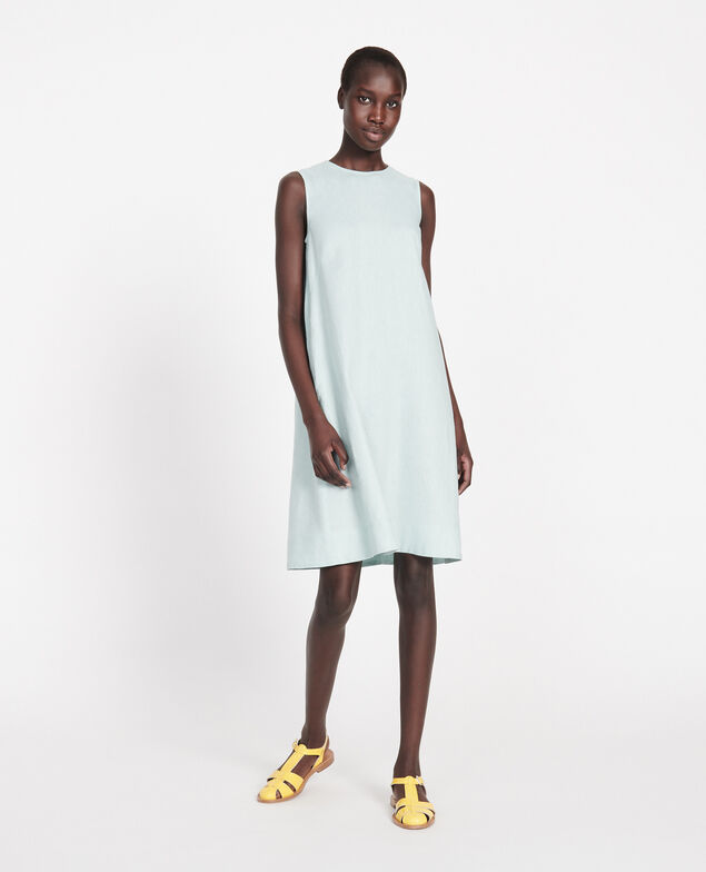 Vestido 100 % de lino Blue haze