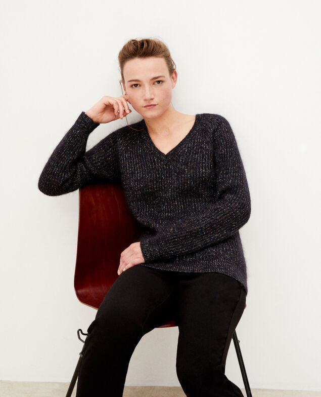 Jersey con mohair y lúrex Negro