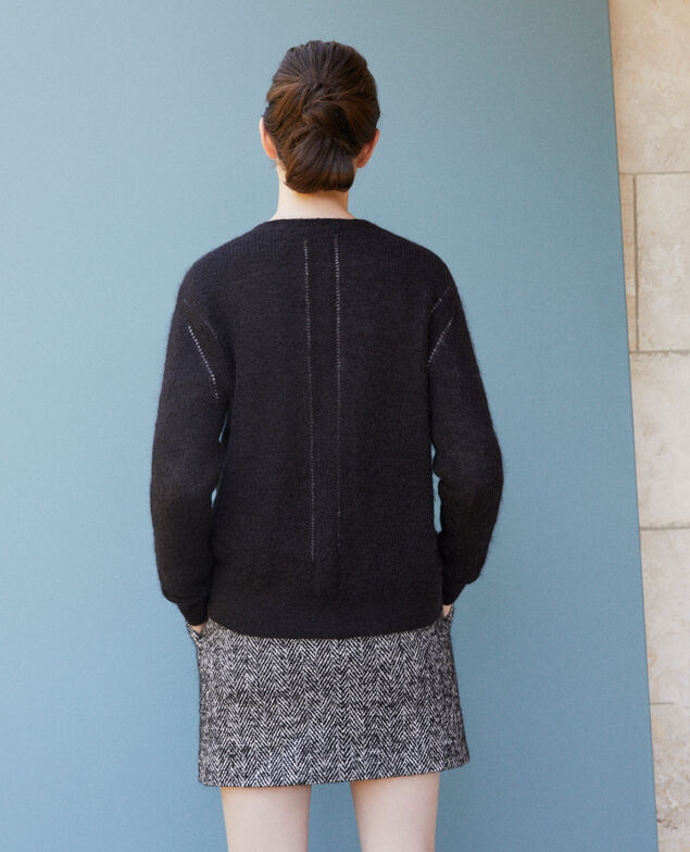 Cárdigan con mohair Negro