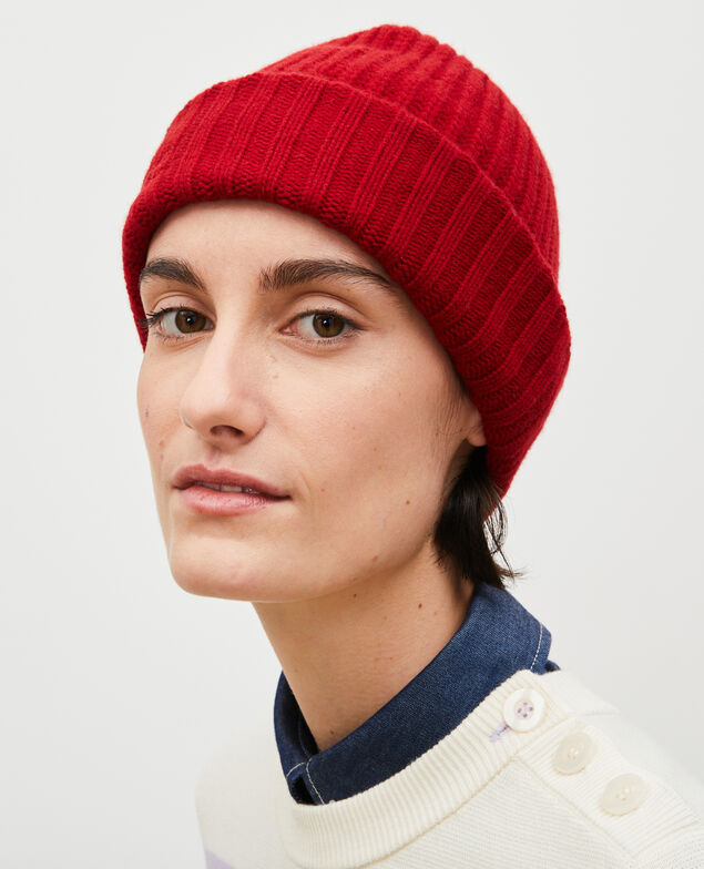 Gorro de lana con las letras "CDC" bordadas Royale red