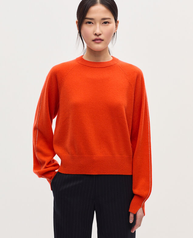 Jersey con cuello redondo de cachemir K261 pumpkin st tan