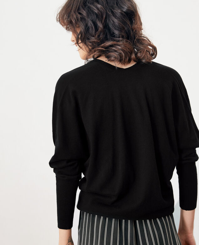 Jersey oversize de algodón y cachemir Noir