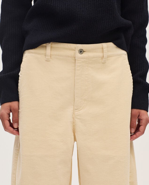 Pantalón barrel de pana U010 off white