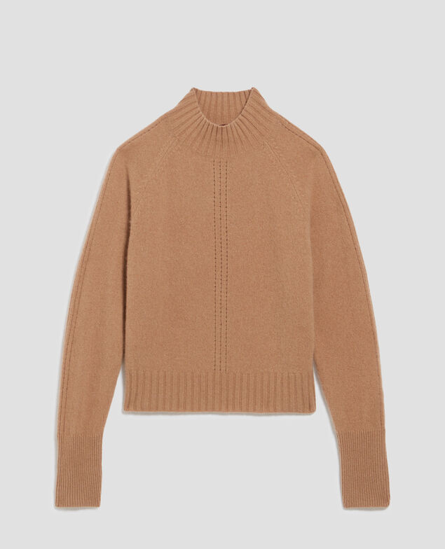 Jersey de cachemir con cuello alto I321 camel