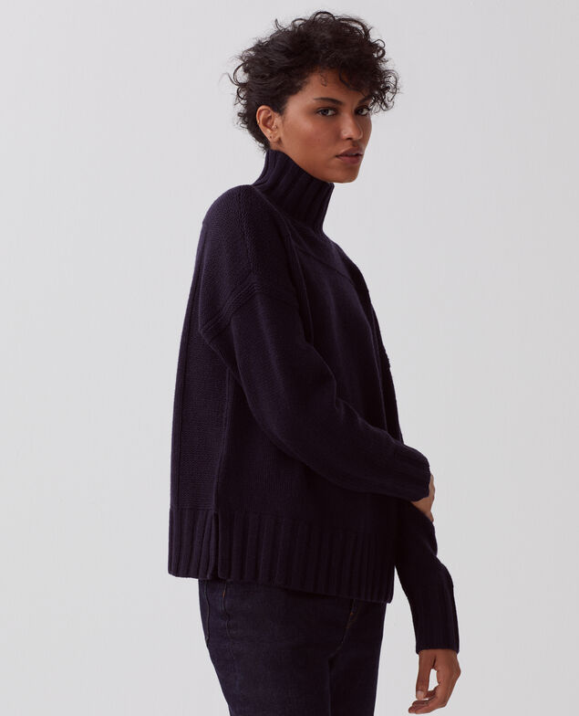 Jersey de lana con cuello alto H695 night sky
