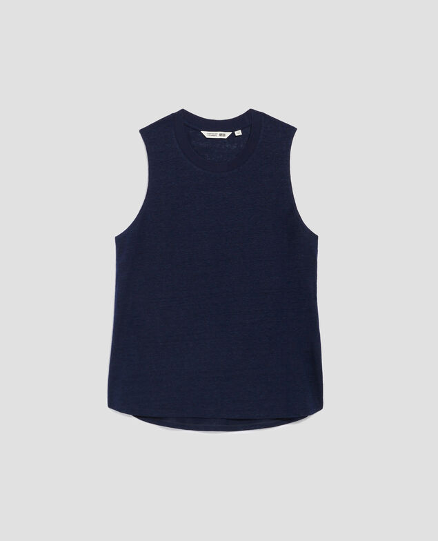 MARCELLE - Camiseta de lino sin mangas H695 night sky