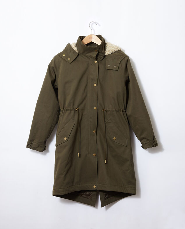 Parka con capucha Verde