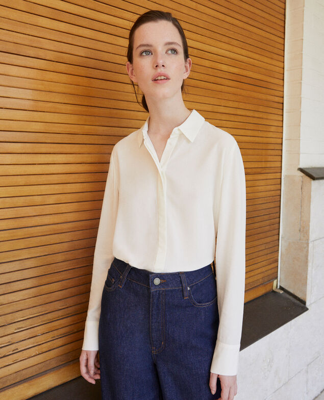 Camisa de corte recto Off white