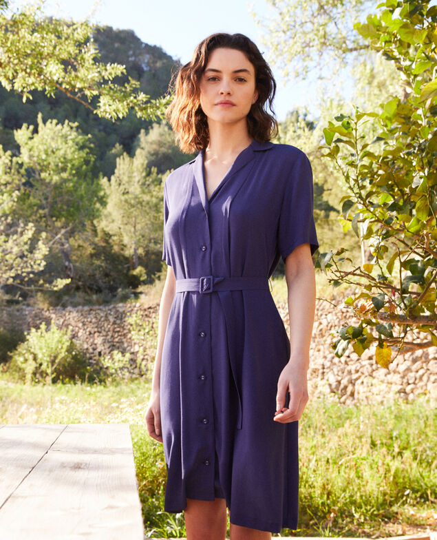 Vestido de cuello abierto  Navy
