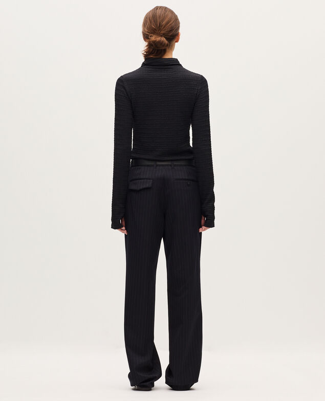 Top con cuello subido y textura H091 black beauty