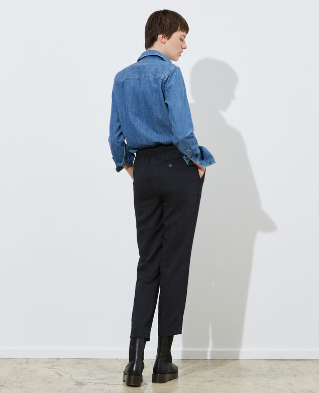MARGUERITE - Pantalón cigarette Black beauty