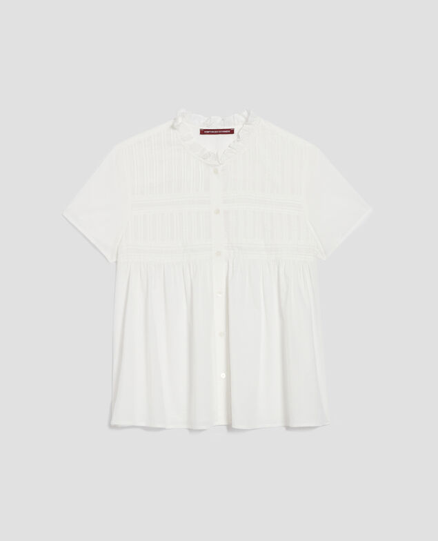 Blusa de manga corta H013 gardenia