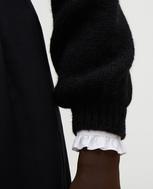 Jersey ancho de lana con escote de barco Black beauty