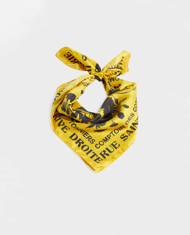 Foulard cuadrado de seda Lemon curry