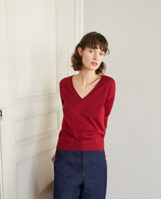 Jersey de lana merino Rio red