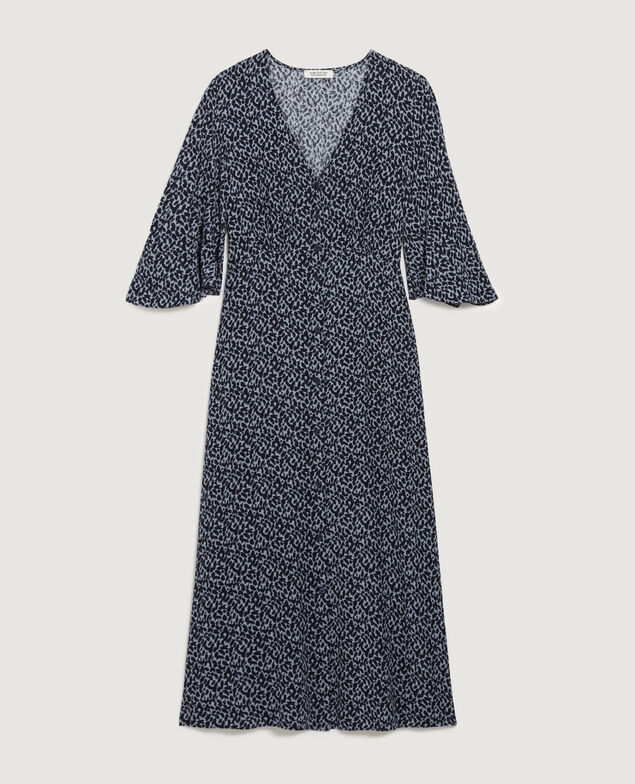 Vestido largo fluido K621 leo blue