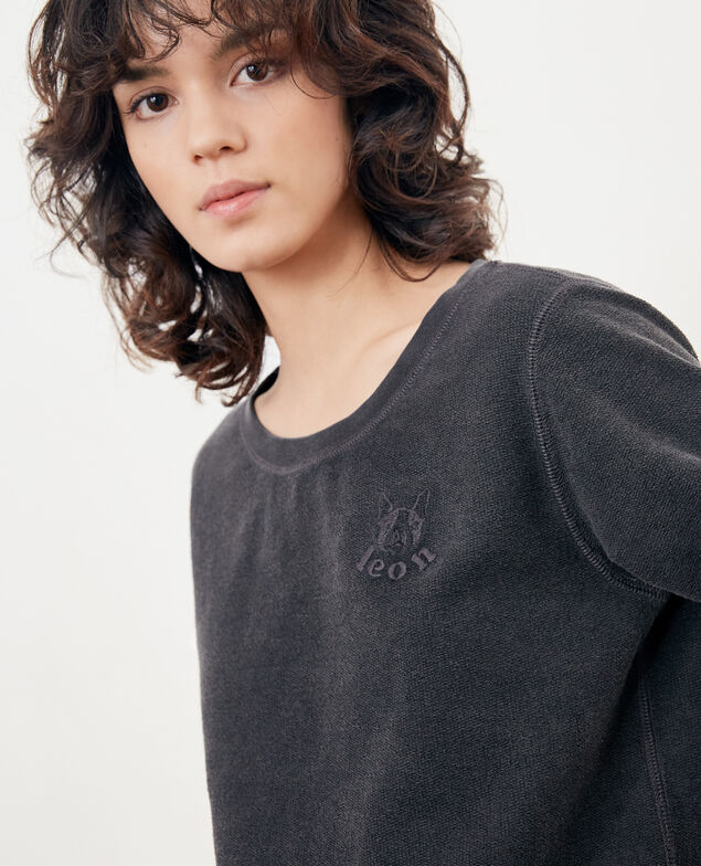 Sudadera Léon efecto del revés Noir