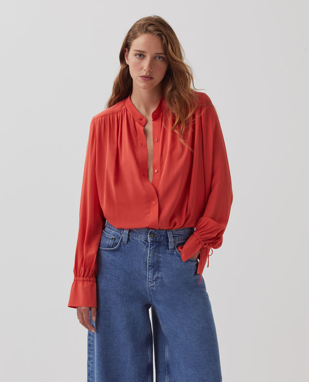 Camisa fluida de manga larga J240 paprika orange