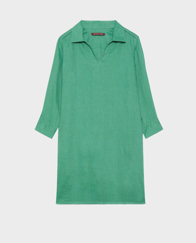 DAISY - Vestido amplio de lino 0542 pine green