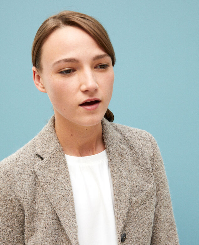 Chaqueta de traje con lana Beige