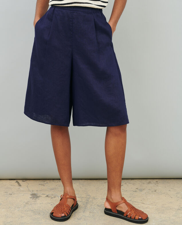 BABETH - Falda-pantalón de lino 68 blue