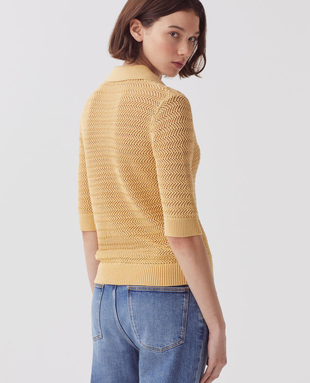 Jersey cuello polo con cremallera de algodón J420 moonstone