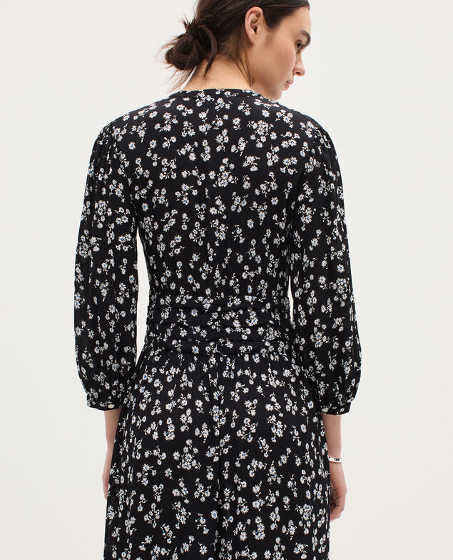 Vestido largo fluido K094 daisy black