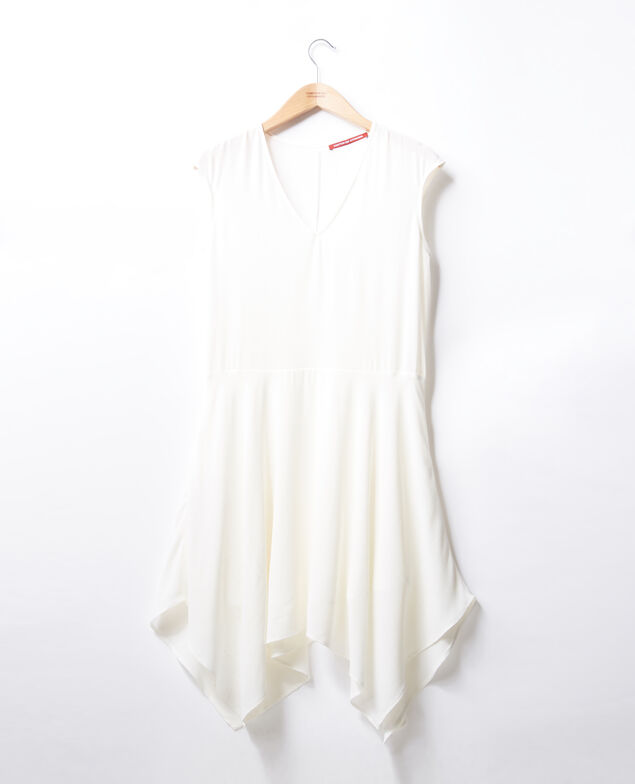 Vestido con escote de pico Blanco
