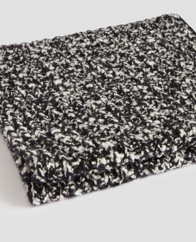 Bufanda tubular de punto rizado I099 boucle blk/white