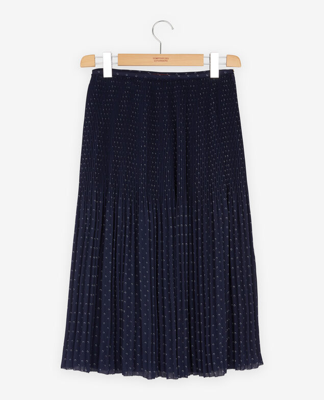 Falda de lunares plisada Ring dots marine