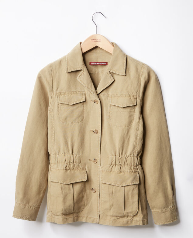 Chaqueta sahariana con lino Mastic
