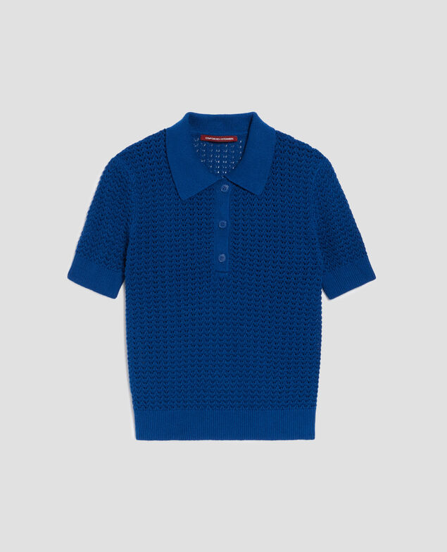 Jersey cuello polo de manga corta H652 wisteria