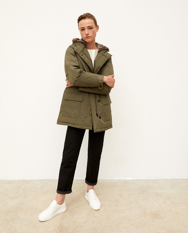 Parka con capucha Olive night