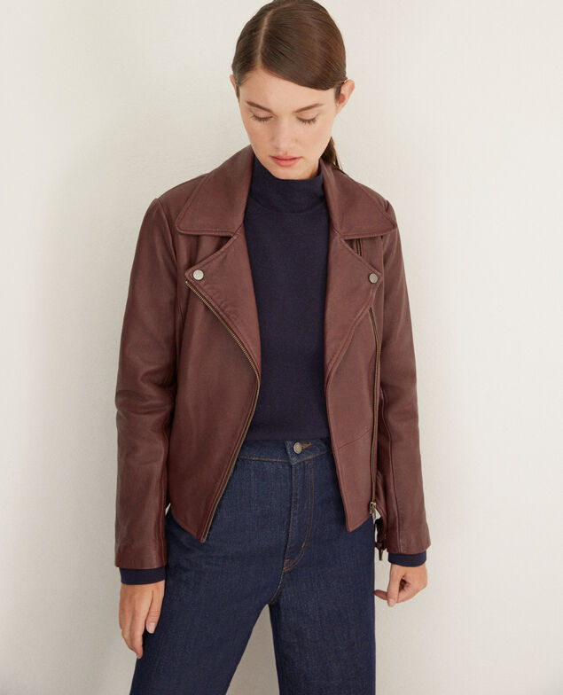 Chaqueta atemporal de cuero  Decadente chocolate