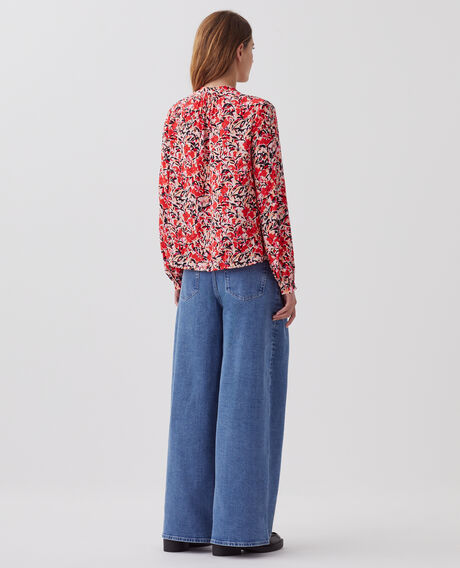 Camisa de manga larga fluida J120 leaf pink