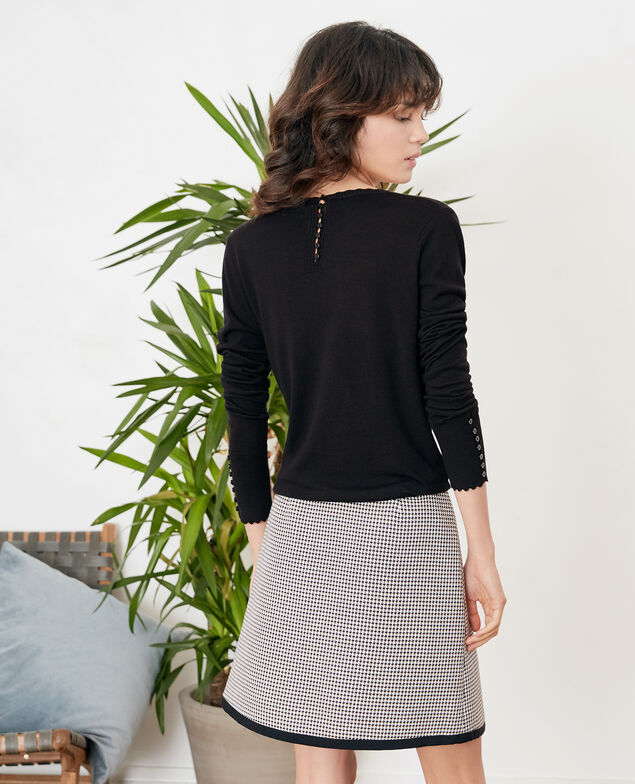 Falda de jacquard pata de gallo Red