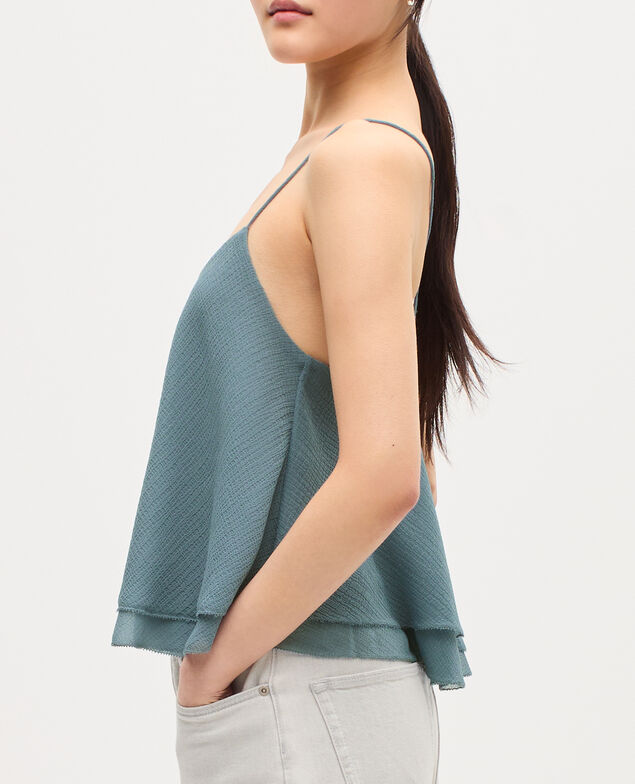 Top de muselina con tirantes cruzados K631 blue lake
