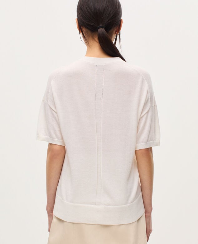 Jersey de punto merino y seda H013 gardenia