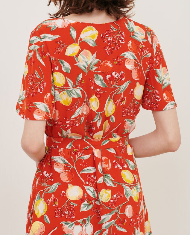 LAËTITIA - Vestido corto fluido 103 print orange