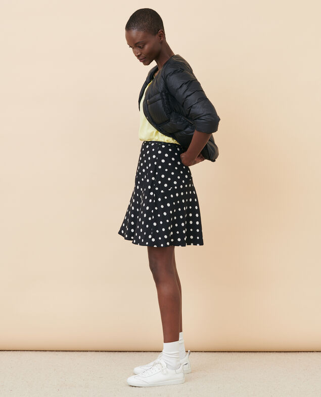 Falda corta de seda 95 print black