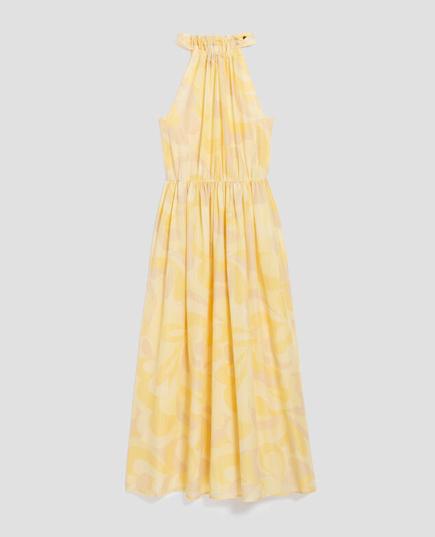 Vestido largo con escote americano H413 anemone yellow