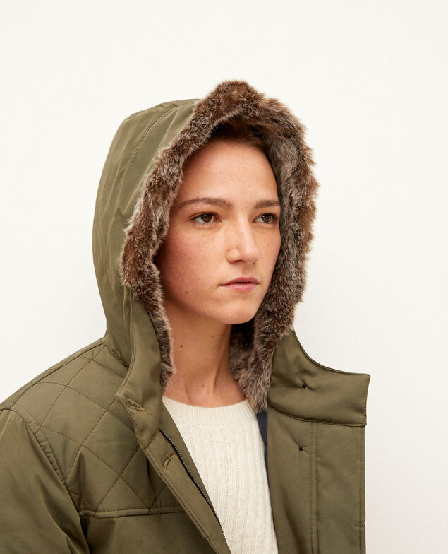 Parka con capucha Olive night