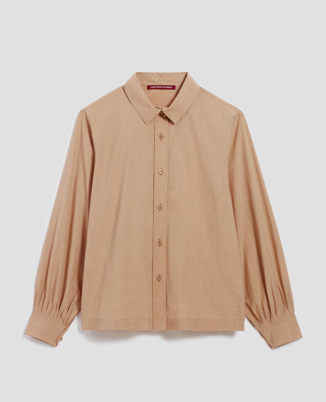 Camisa amplia de algodón H322 travertine