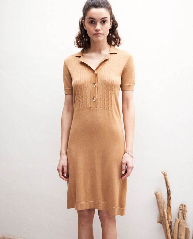 Vestido de punto Camel beige