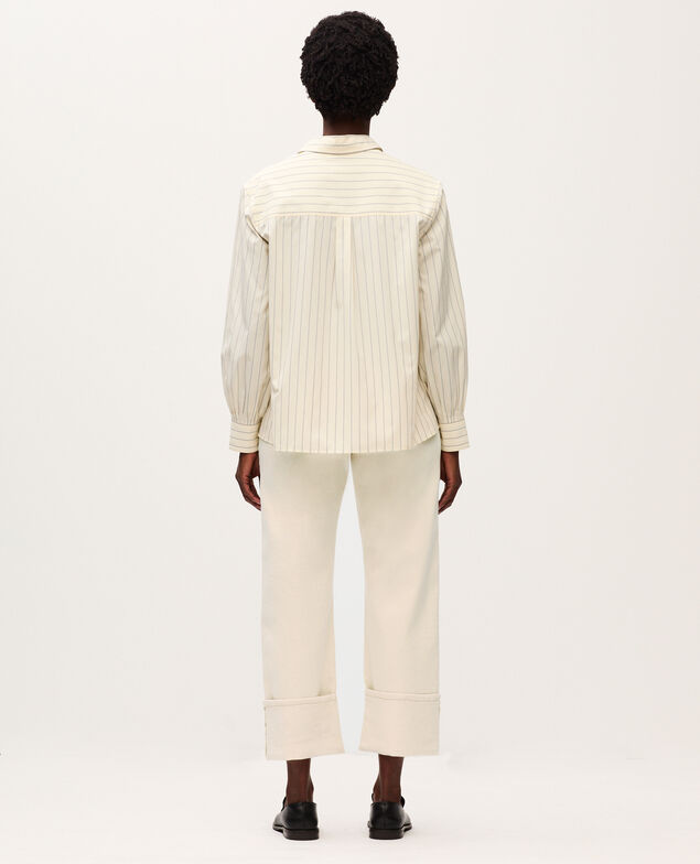 Camisa rayada K014 stripes ecru