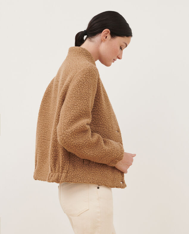 Cazadora corta de lana mezclada 8849 31 beige