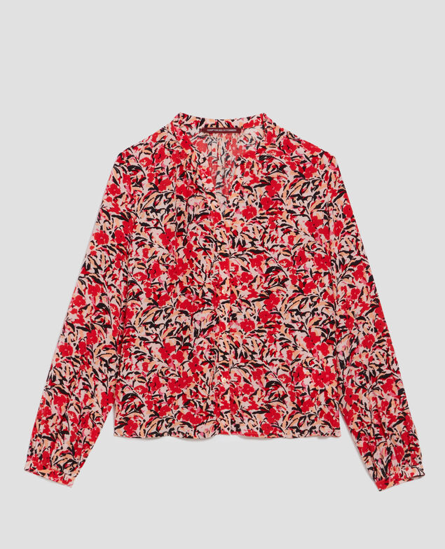 Camisa de manga larga fluida J120 leaf pink