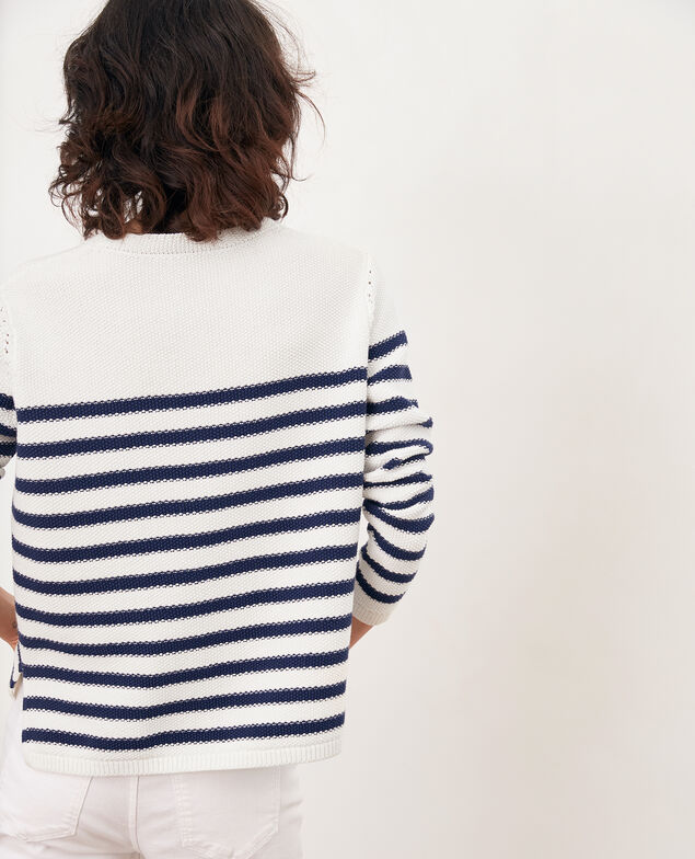 Jersey de rayas Off white/marine